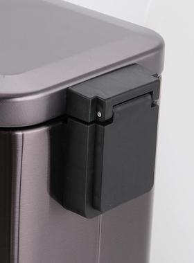 8L长方形不家钢用卫生间厨CW-R06房酒店垃窄身带盖钨钢色脚锈踏圾