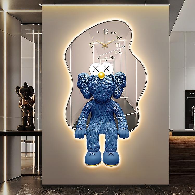 代轻现挂奢led氛围灯精雕画入户玄走廊带灯装饰画卡通儿关童80086