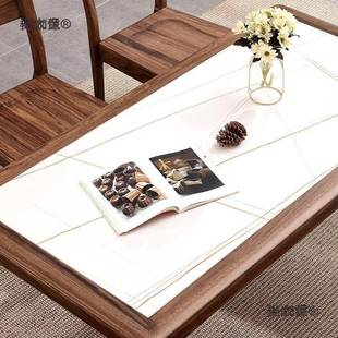 乌金木全实木餐桌长方形岩板大理石饭桌小户型一桌六椅组合麦太保