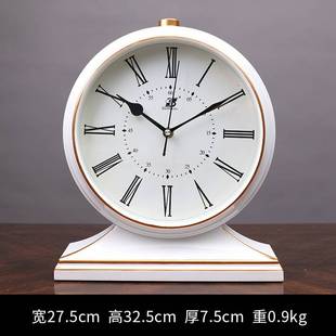 摆钟客厅家用石英台式座钟复古桌面钟表坐钟摆放式时钟摆件静音