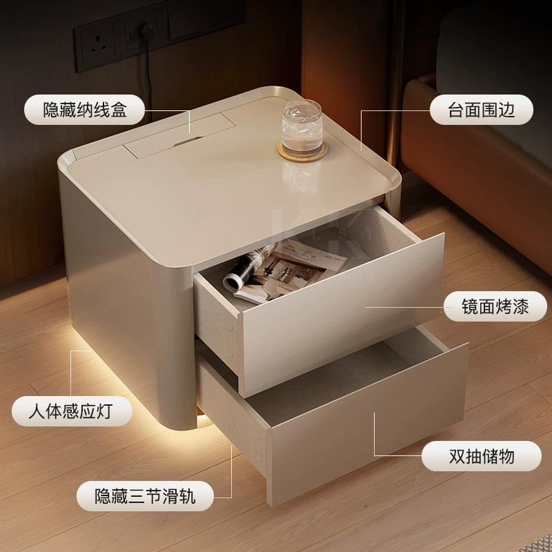 凯丽时床刻意式头极简轻奢方形床柜边ZHDG灯柜现代卧室收纳柜高端