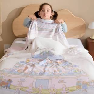 夏天凉感爽滑莫代尔夏被简约卡通宝宝夏凉被薄被子儿童单双人可洗