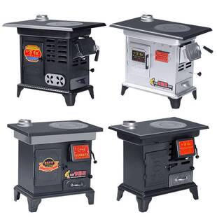 新型农村无烟气化柴火炉加厚家用室内柴煤两用烤火炉煤炭铸铁取暖