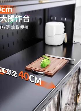 升级加长120餐边0柜柜WPN波落橱地多层置物架微炉碗筷收纳柜储物