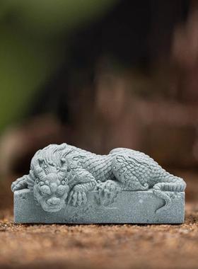 饰盘龙卧龙青鱼NIL缸砂石摆件茶桌茶宠微观造景装花景宠盆霸气龙