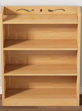 实书架置架落地家儿童IOR阅读物用架多层客厅简易书柜办公室木收