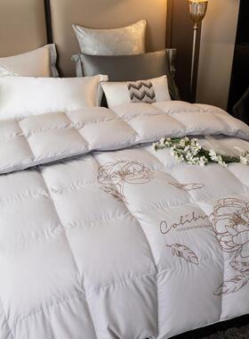 音棉刺绣牡体丹花双层立羽SQ-md001绒被壳自充绒半成品纯静款纯棉