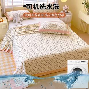 A类老粗布床单单件纯棉100全棉单人床笠罩三件套单件床垫保护罩