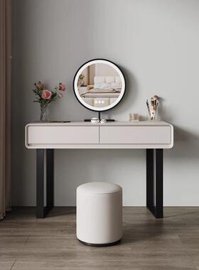 2025桌新款实木梳妆台床轻尾斗柜一reEe57QT体简卧室现代约奶油风