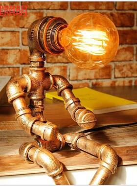 爆款复台灯工业风美式个性铁管loft酒创吧水76952古管机器意人灯