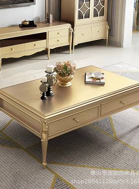 美式轻代15845奢简茶几电视客柜组合现约欧式小户型实木厅地柜香