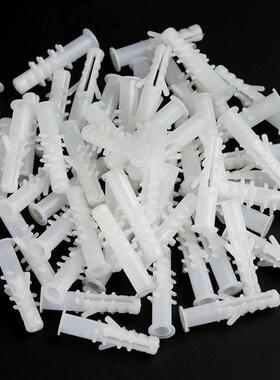 塑981膨胀管白色带料刺6mmm圆形8膨胀胶塞胶粒涨塞m锚栓膨胀螺丝