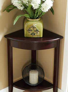 小三角几角转边几美式墙角柜实储物架60652拐角圆弧架角柜木厨房