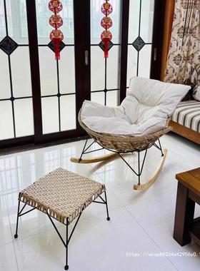 网摇摇椅大人成人VPA红躺椅龙虾藤阳编藤椅椅轻奢台客厅卧室懒人