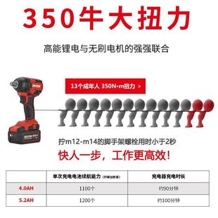大5733有电动扳手350大力炮锂电SYC汽修轮胎风冲击板手工具电扳扭