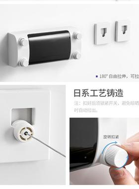 阳台伸缩晾衣绳室内生间3浴室挂04钢丝防风晒衣绳卫壁收缩免HNS打