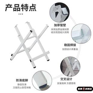 折叠桌子腿支架桌脚架餐桌架铁桌脚架长方形四方圆形支腿简易架