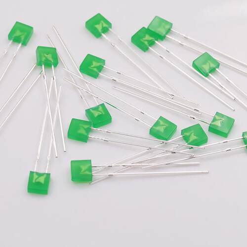 2X脚55方形绿发2X5X5方翠绿长直珠插灯珠LED灯红发红黄蓝255X发光