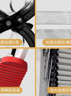 伸缩楼梯动阁楼家用电动室内升降收缩全隐梯复VLE式形隔层折叠自