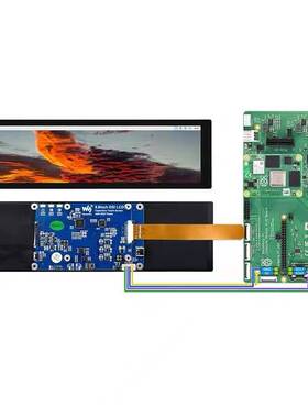 微雪树莓派4/5 8.8寸DSI电容触控屏全贴合工艺 十点触摸IPS显示屏