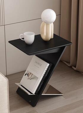 头代简约实ZOP木小茶几沙色发家用客厅边几黑方现形个性意式床小