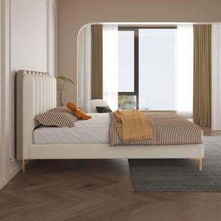 法式 奶主油风科技猫爪双皮艺床公主床卧婚床现代简约1DEO.室8m人