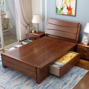 厂家直销中式 实床1.2m单人PEQ床1木.3小户型现5代简约儿童物储高