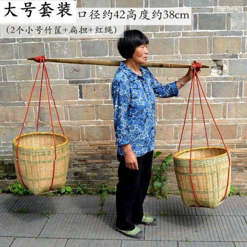 背萝篓竹编背家挎用采茶竹篓篮子斜茶娄背楼鱼篓OIA小竹筐