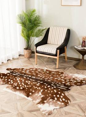 新c品仿真毛皮梅7花鹿地毯150c*180SWGm8*108m家居装饰地毯