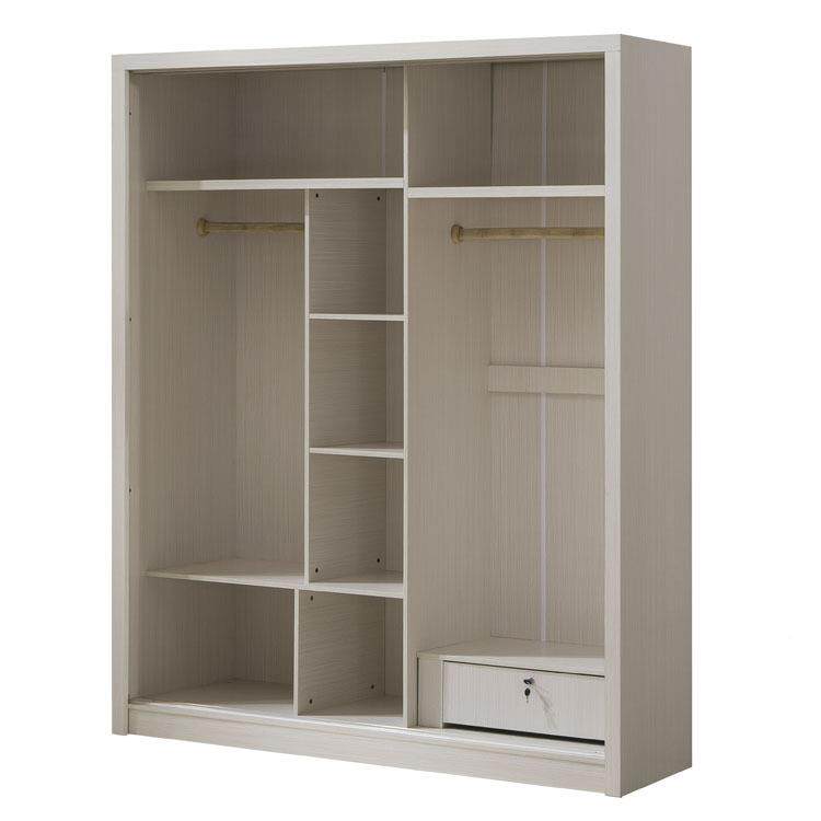 现代简约烤1.6/1.米推拉门衣组装板式白色趟门柜8LJF移门滑漆门衣