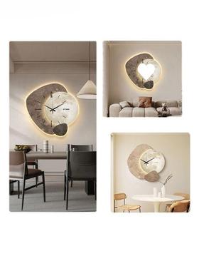 意式轻奢挂钟客厅新款感NCH挂餐厅装饰画钟钟表壁墙创意时灯家用