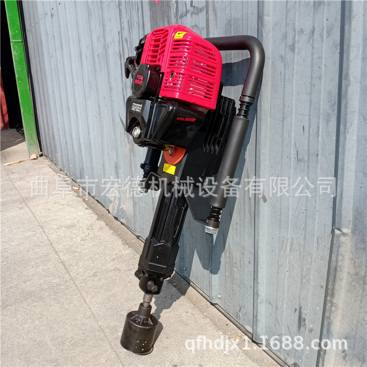 轻型基地汽油打桩机 手提式松土地打桩机 三角铁汽油打桩机