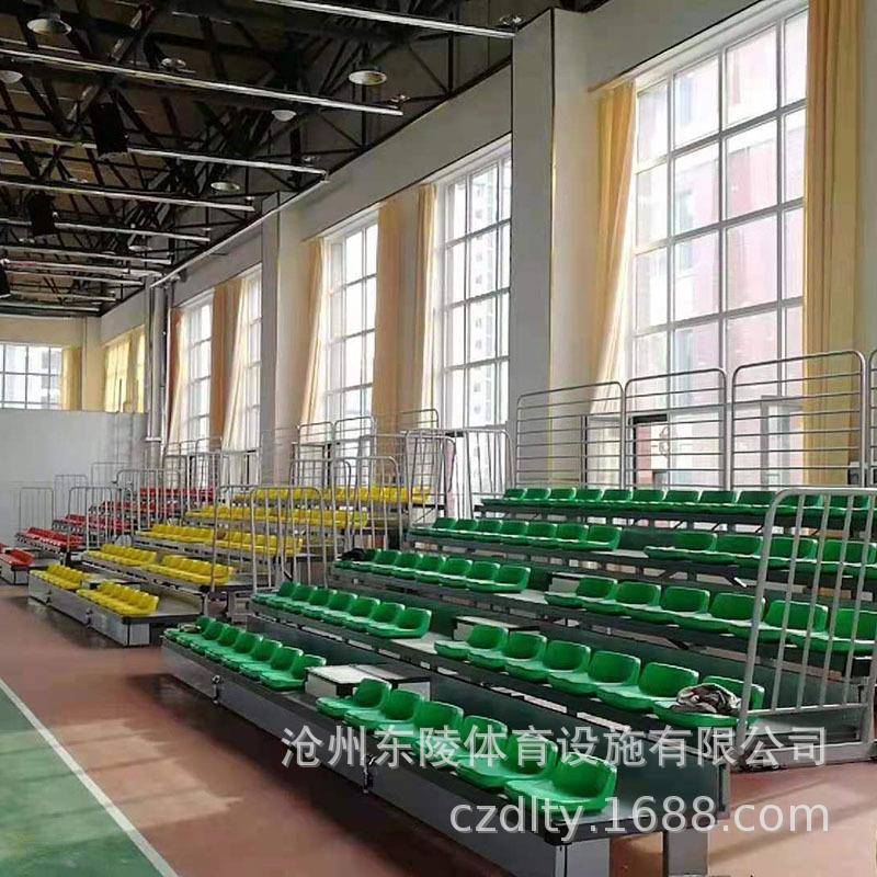 实厂体家移动看台低伸缩看台靠观背座椅伸缩众看台活动看颜色台多