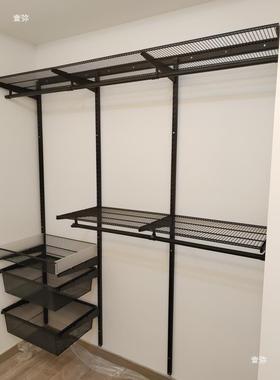 步入式衣架帽间子衣放橱2.18米全开式卧间室步入衣帽l型铁艺无品