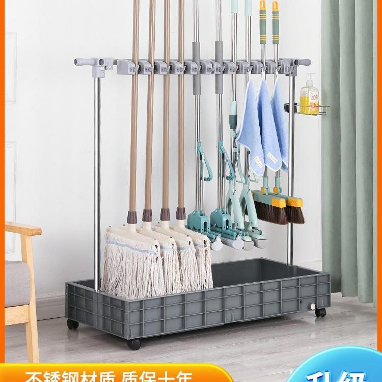 移动落把地拖架清放扫把布墩布架拖子洁卫生工具F97S985S收纳不锈