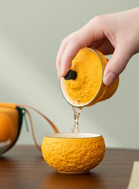 大吉大一人饮旅行茶具装单人便携陶瓷利快68730客杯一一杯套一壶