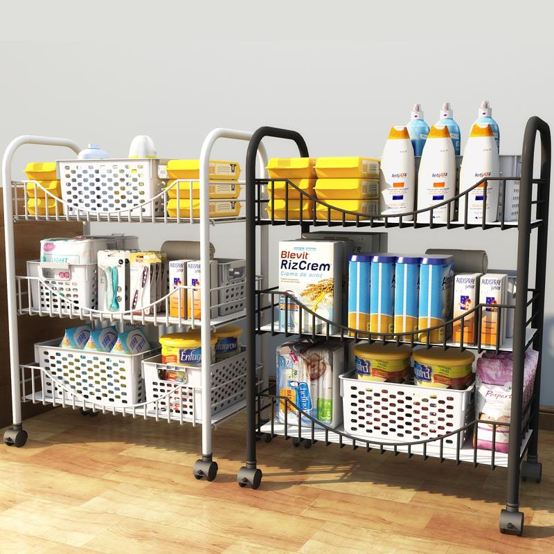 小推车料置架落地多层收神器客纳厅书架饮零食货架超物得帮手市展