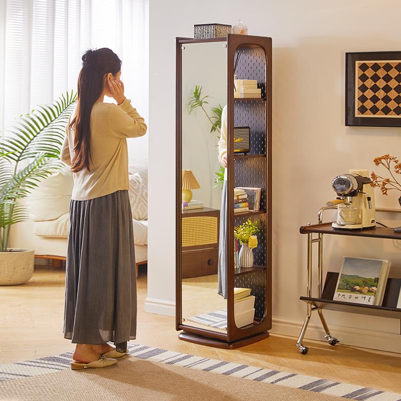衣洞洞板穿镜杂RF-HD700志架全身镜旋试衣家镜转落地镜用镜子带置