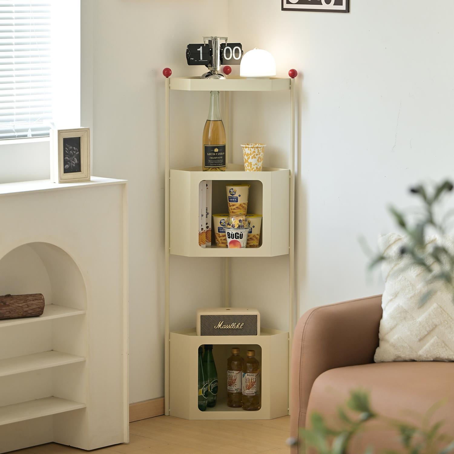 铁梵客厅铁艺落地25TF14ZW架书一靠墙转角柜置物架墙边小体窄边角