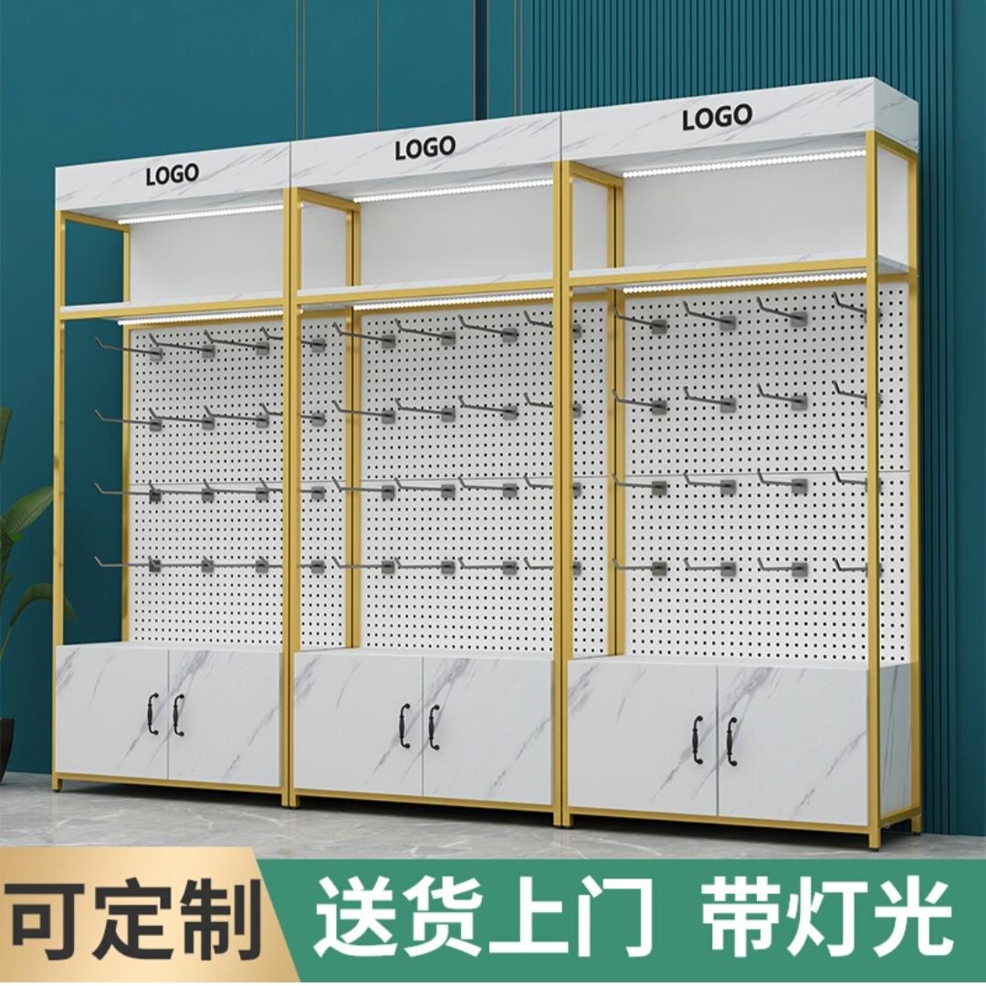 陈零食列列板柜洞洞展示架化妆品展示柜耳饰Boer dis陈架超市货架