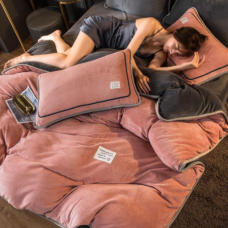 高级双面绒绒牛奶绒四件ZYDGN003套珊瑚床品冬季加法被套床单兰绒