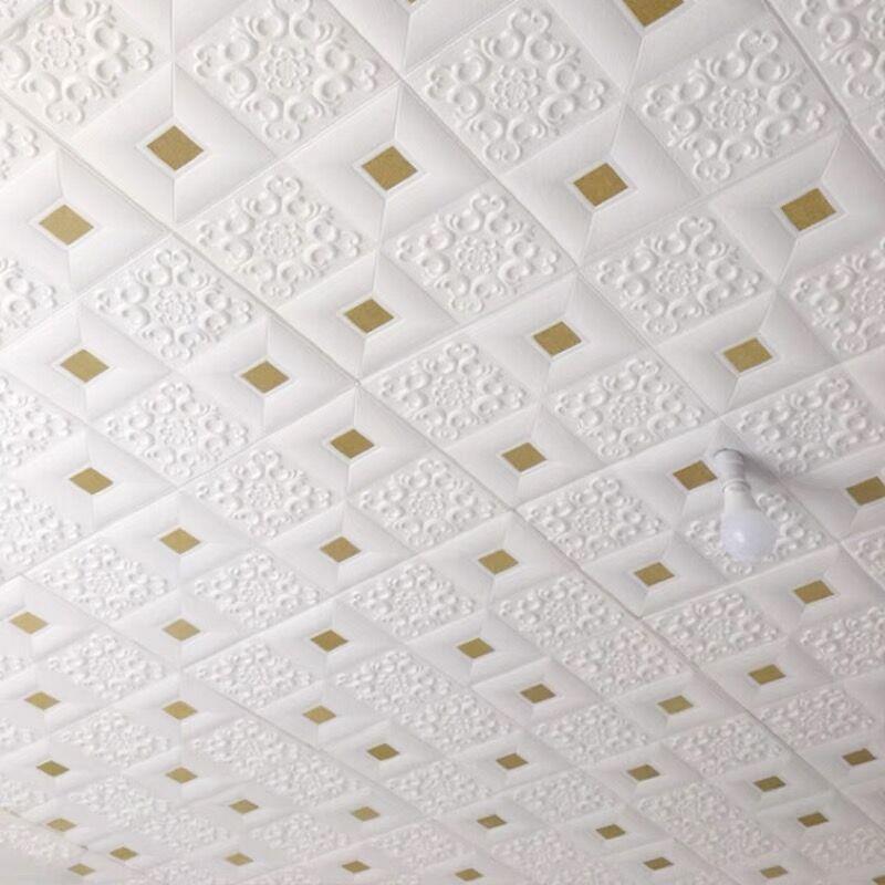 天花板贴纸自粘墙MMM-8888贴3立体客厅顶顶墙纸卧室房吊屋顶d防水