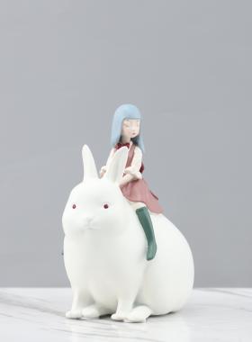 现代HWE障碍豪华通可爱的小女孩人物雕塑饰无品卡室客厅卧儿童房