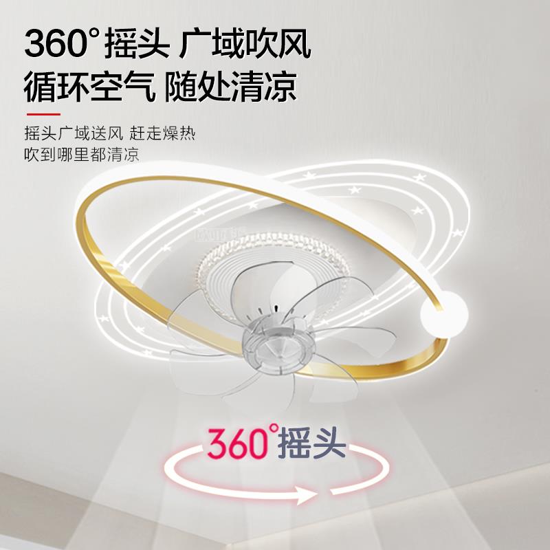 欧亚科智能6语音音卧室0度摇头风扇灯HJ-2058儿童房餐3厅客厅吸顶