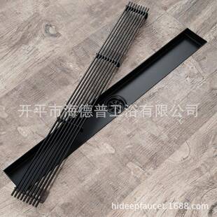 IDEHEP不锈钢长地漏钢条栅网黑色地BRI漏面浴室阳台地漏HIDL1格63