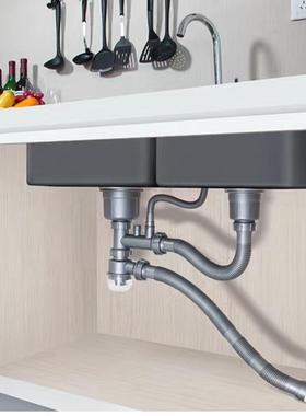 不锈钢水槽下水管下14一大一小头4厘米水1器0套装厨房双90400槽排