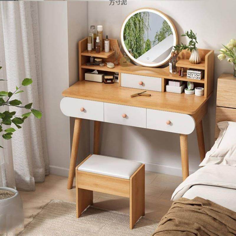 梳妆化PNV台卧室现代简小型极简易妆柜梳妆桌网主卧红小户约型化