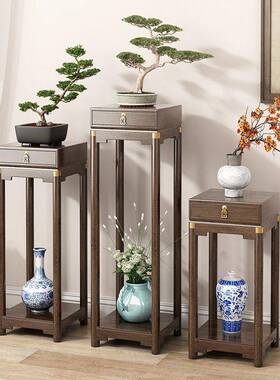 物中新式沙NOG发边几角几边轻奢小茶几竹制轻奢花柜架置架阳台花