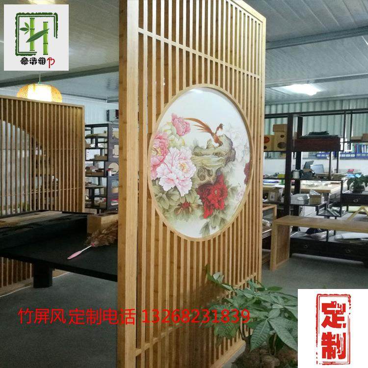湖北豪竹制品厂竹木花格立屏竹格栅竹隔ZGD0102F断木屏木风风竹花