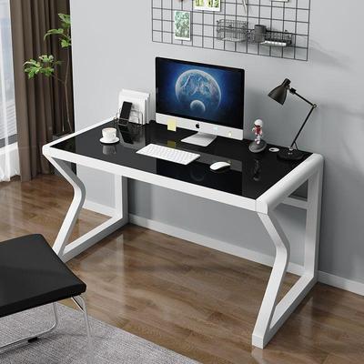 电脑室桌钢玻璃台式家化用卧电ZSO脑桌子经济简型书桌易加固学习